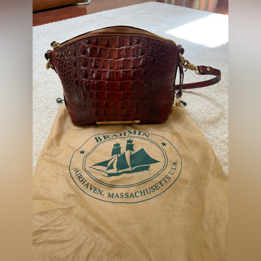 Brahmin Embossed Leather Shoulder Bag